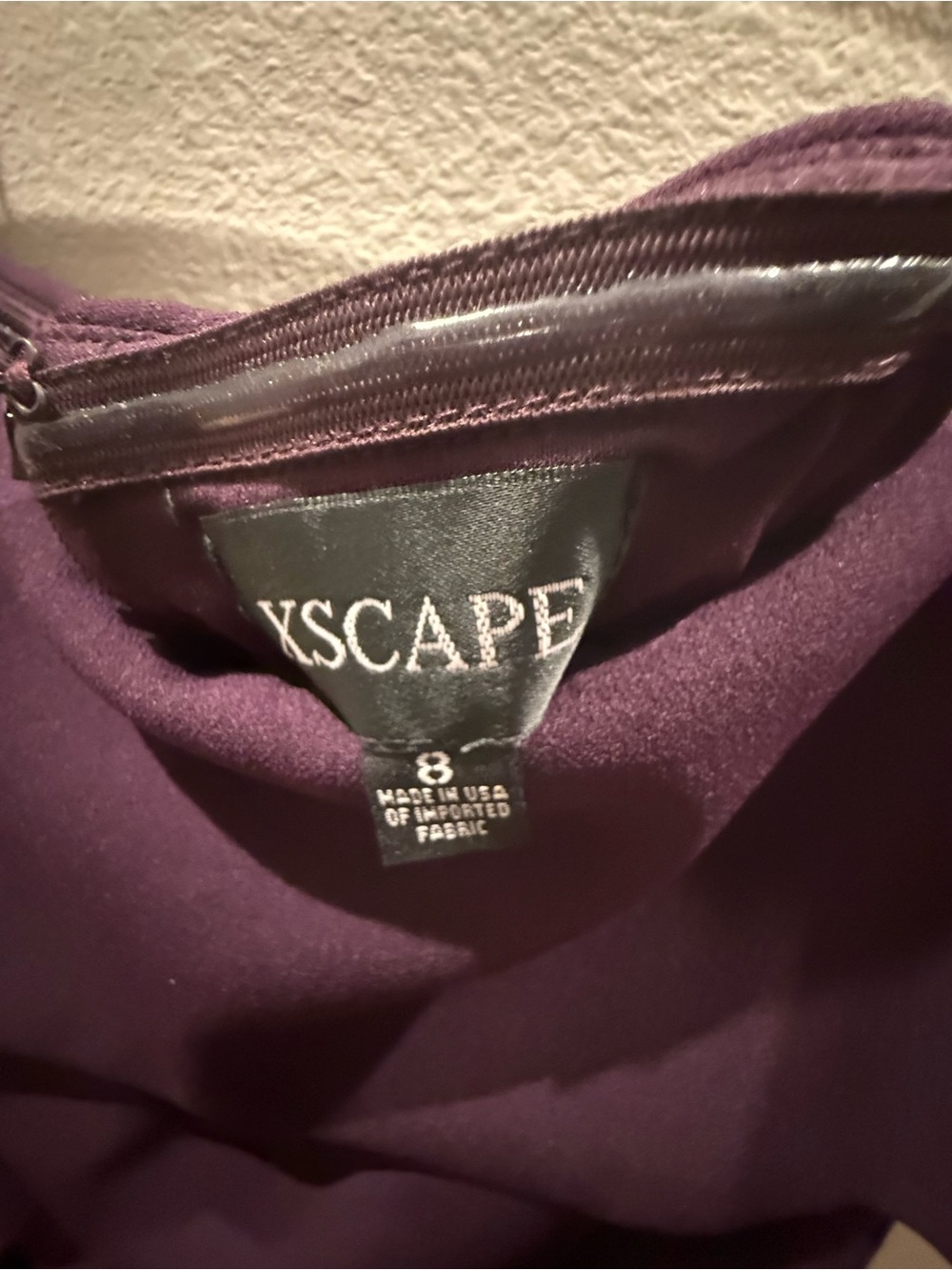 Xscape Off of the Shoulder Plum Evening Gown - Picture 5 of 8